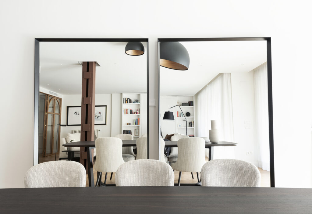 Detalle de diseño de salón en apartamento en Sagasta, Zaragoza