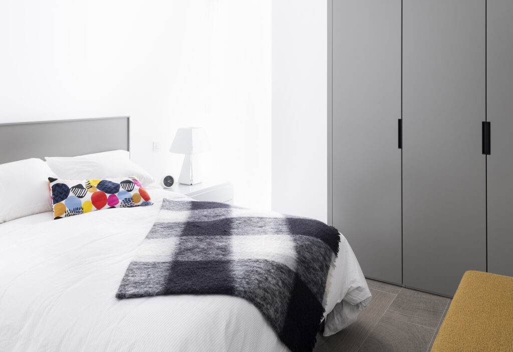 Detalle de diseño de dormitorio en Seminario, Zaragoza
